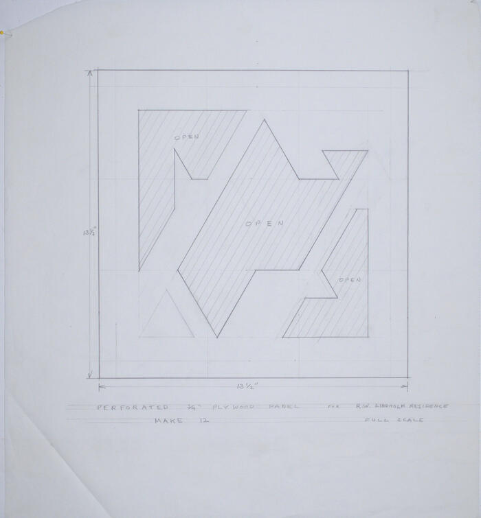 Drawing: Diagram for Decorative Perforated Plywood Panel, Addition to R. W. Lindholm House