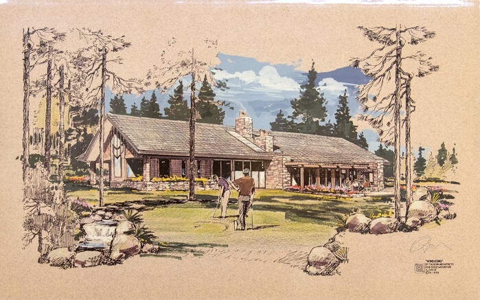 Perspective View, Speculative House at Gold Mountain ("Windsong") (1996)