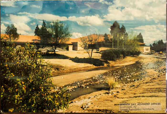 Presentation Board: Exterior Perspective View, Offices for Seventh Day Adventist Church (1981)