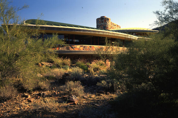 Perspective View, House for David Elgin and Annaliese Dodge ("Poppyfield 2") [Scottsdale, Arizona] (1989)