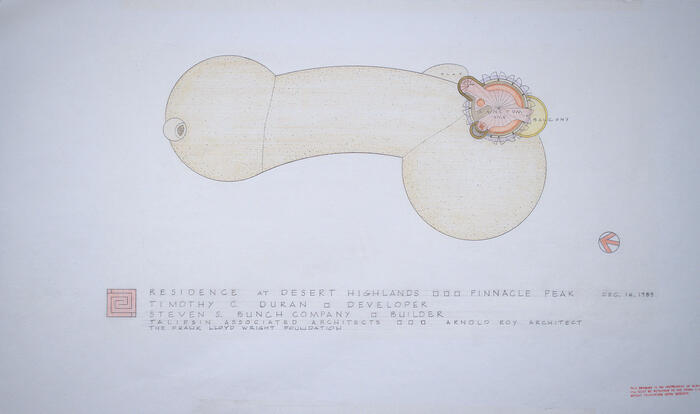 Roof and Sanctum Plan, House for Timothy C. Duran 1